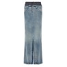 Slits denim skirt