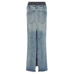 Slits denim skirt