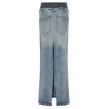 Slits denim skirt