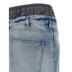 Slits denim skirt
