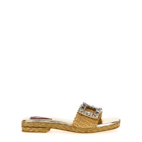Raffia jewel sandals