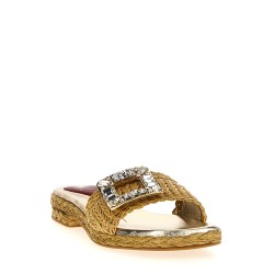 Raffia jewel sandals