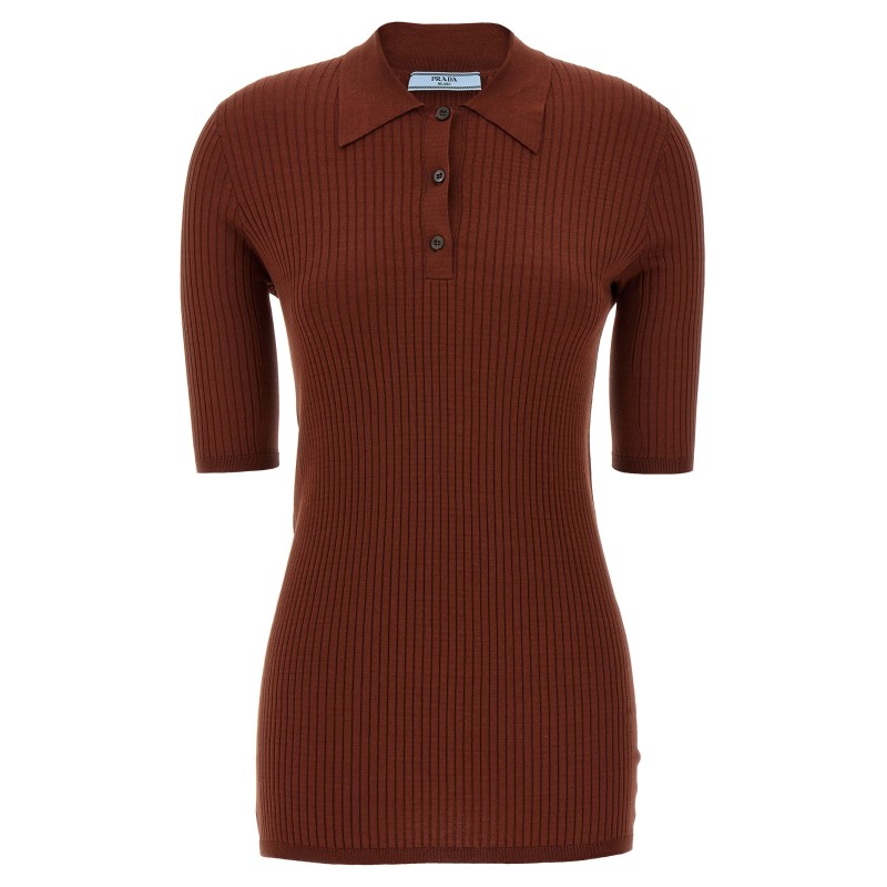 Ribbed polo shirt