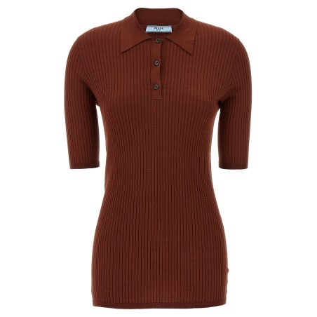 Ribbed polo shirt