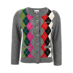 'Grey Check' cardigan
