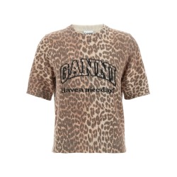 'Leopard Wool Mix' T-shirt