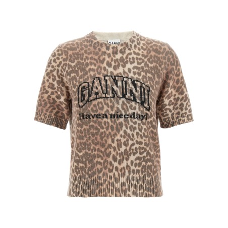 'Leopard Wool Mix' T-shirt