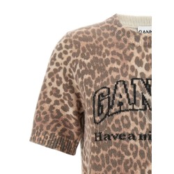 'Leopard Wool Mix' T-shirt