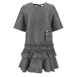 'Crinkled Check Mini' dress