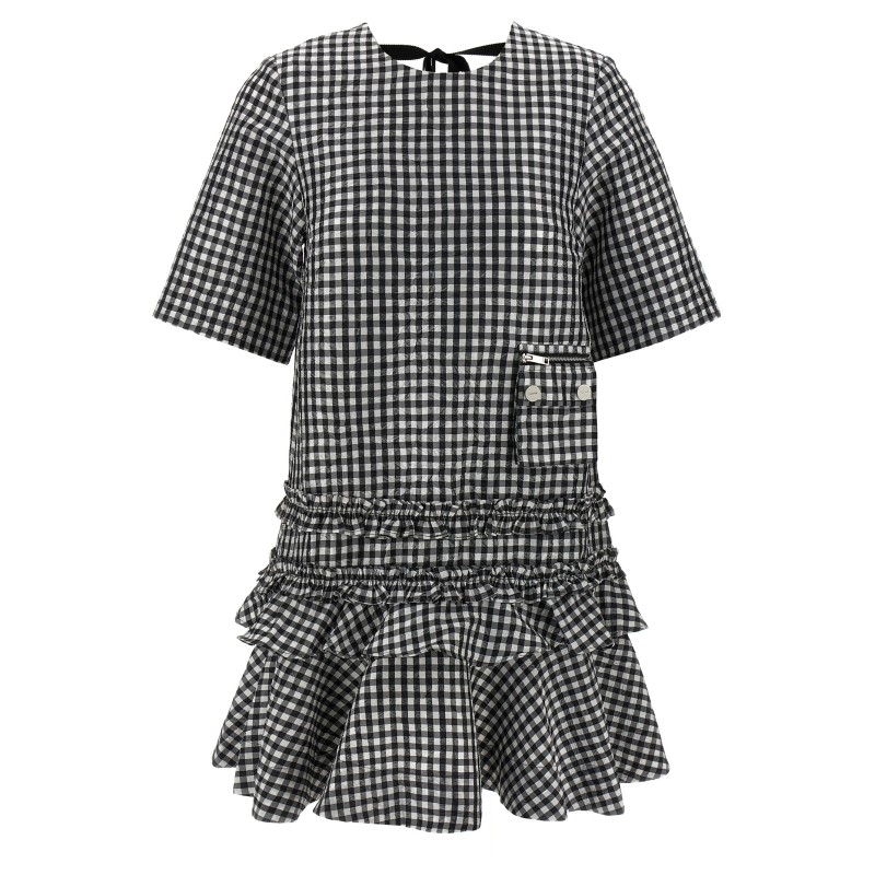 'Crinkled Check Mini' dress