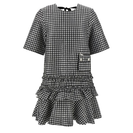 'Crinkled Check Mini' dress