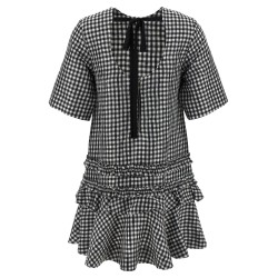 'Crinkled Check Mini' dress