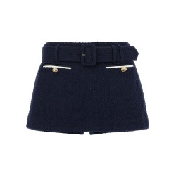 Bouclé wool skort