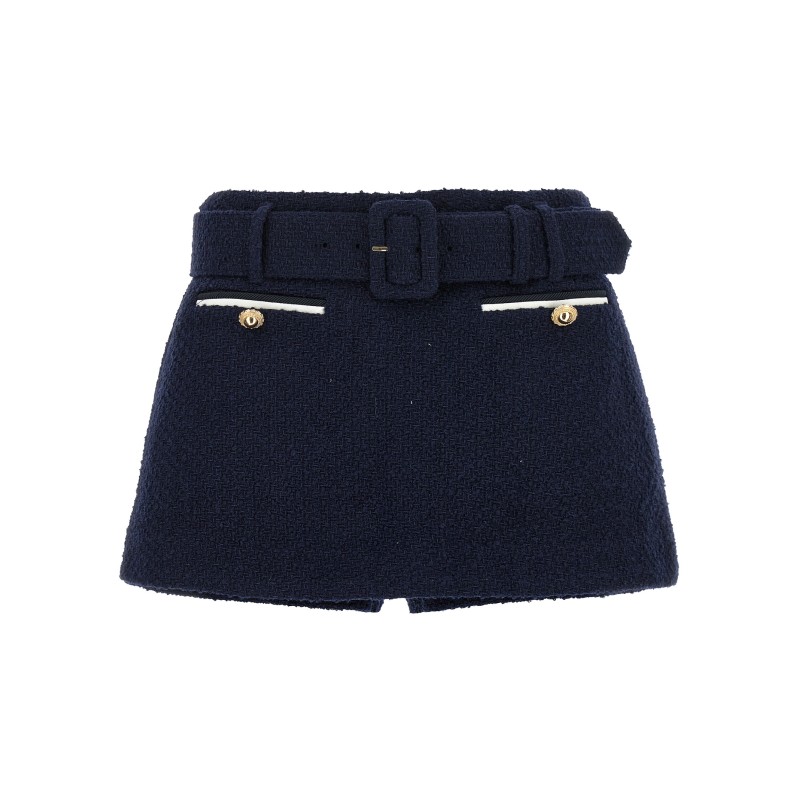 Bouclé wool skort