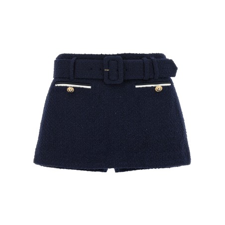 Bouclé wool skort