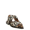 'Leopard Satin Feminine Buckle' slingback