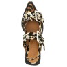 'Leopard Satin Feminine Buckle' slingback