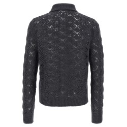 Openwork wool cardigan