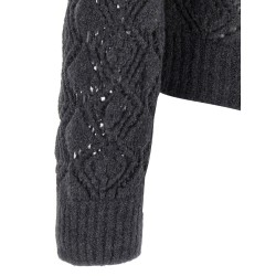 Openwork wool cardigan