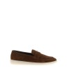 Logo suede loafers