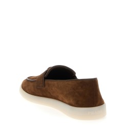 Logo suede loafers