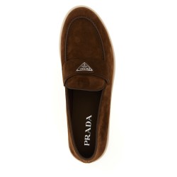 Logo suede loafers