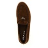 Logo suede loafers