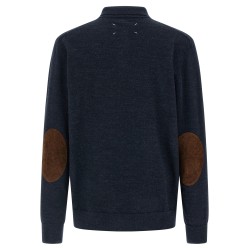 Suede patch polo shirt