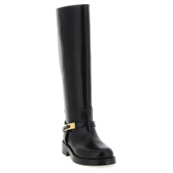 Logo strap boots