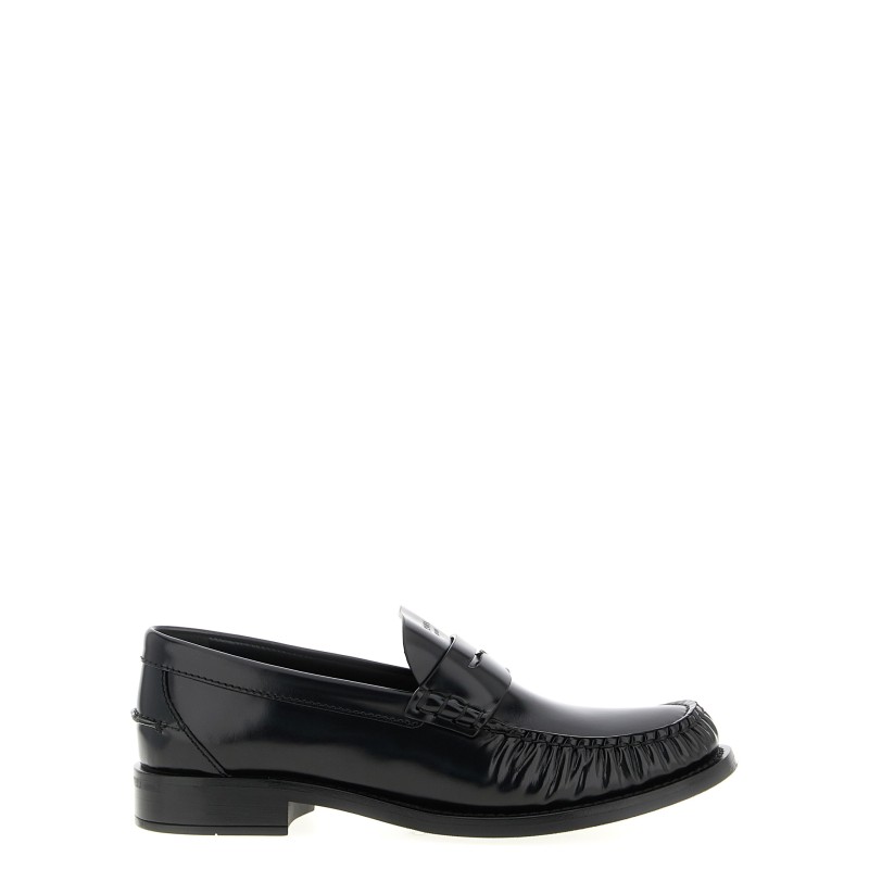 Brushed leather loafers