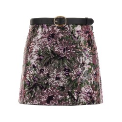 'Floral Sequin Mini' skirt