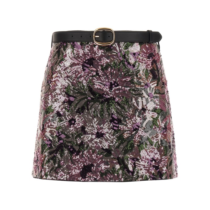 'Floral Sequin Mini' skirt