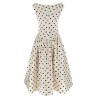 'Cream Polka Dot Cotton Midi' dress