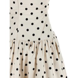 'Cream Polka Dot Cotton Midi' dress