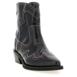 'Low Shaft Embroidered Western' ankle boots