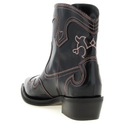 'Low Shaft Embroidered Western' ankle boots