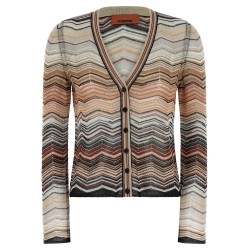 Chevron lamé cardigan