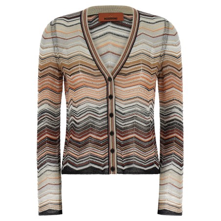 Chevron lamé cardigan