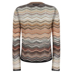 Chevron lamé cardigan