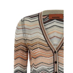 Chevron lamé cardigan