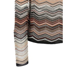 Chevron lamé cardigan