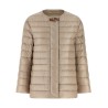 Leather strap down jacket
