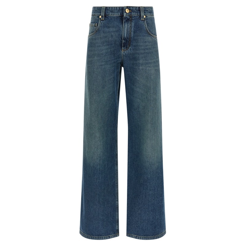 Stonewashed denim jeans