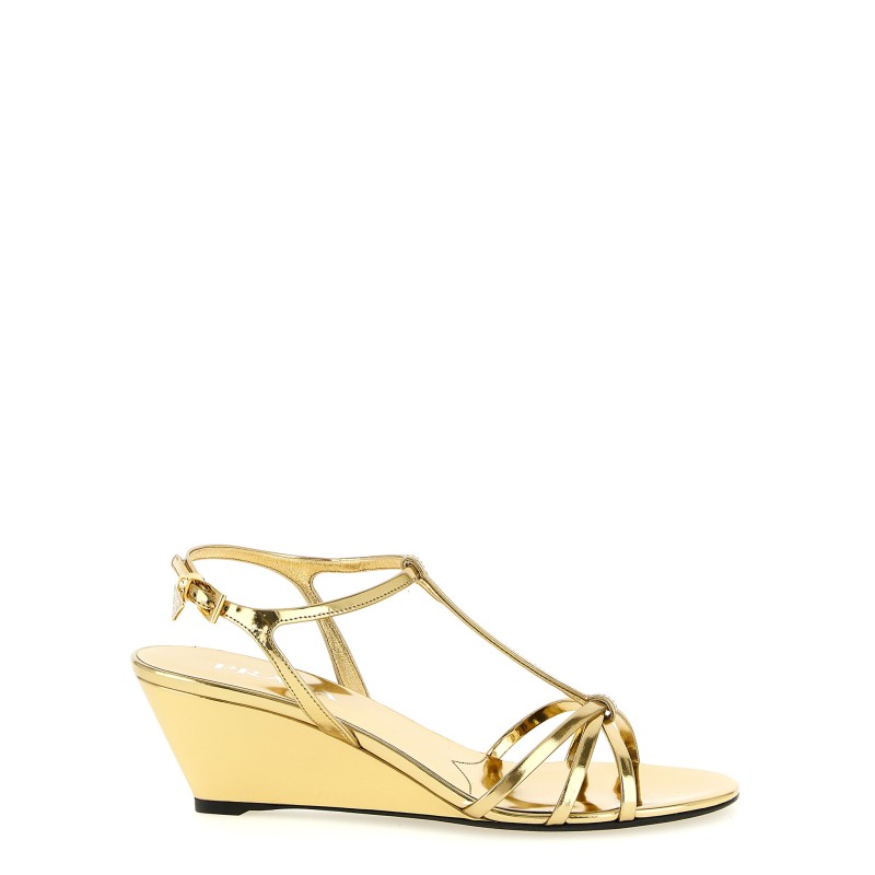Laminated leather sandals