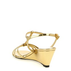 Laminated leather sandals