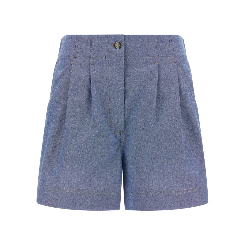 Chambray cotton shorts