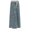 Raw hem denim skirt