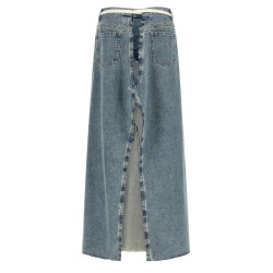 Raw hem denim skirt