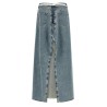 Raw hem denim skirt