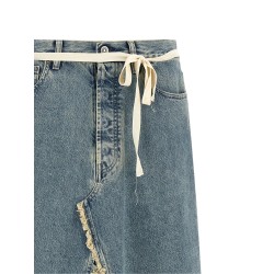 Raw hem denim skirt